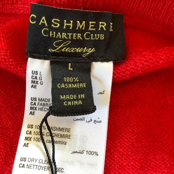 Charter Club Cashmere Ankle Pants Wide Leg High Rise Calypso Red Size Large - Picture 12 of 13